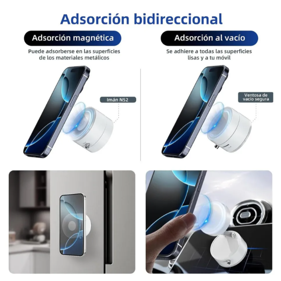 Soporte Magnetico NEGRO Con Ventosa